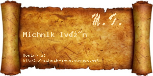 Michnik Iván névjegykártya